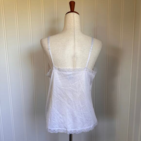 Vintage 70s/80s Volup Coquette Ivory Lace Cami 38 - Picture 4 of 6